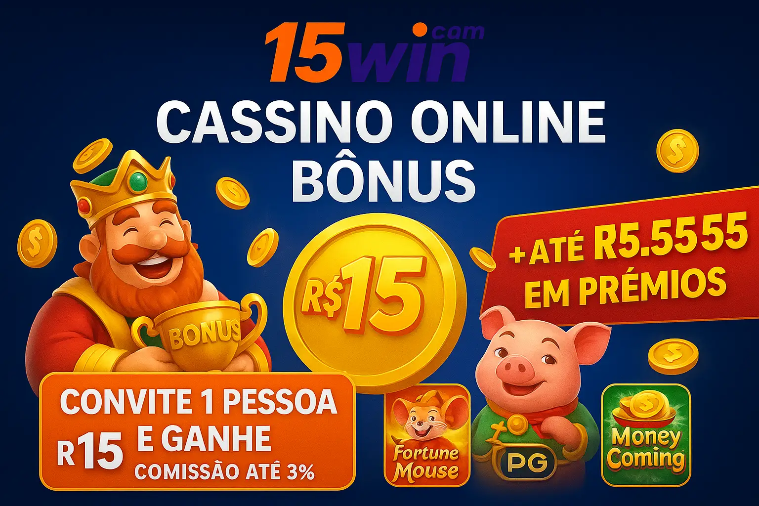 O bônus promocional 15WIN.COM é uma ótima maneira de começar sua aventura